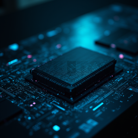 Cyberpunk Dark Terminal Code Mockup Blue Electric Glow 2025 – 8K Minimal Black UI Mockup MKT GLS 0338