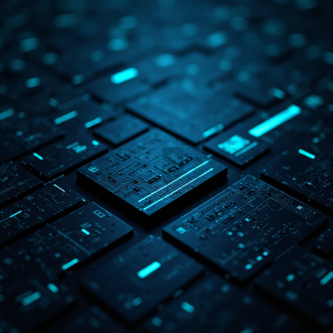 Cyberpunk Dark Terminal Code Mockup Blue Electric Glow 2025 – 8K Minimal Black UI Mockup MKT GLS 0314