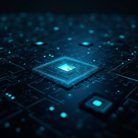 Cyberpunk Dark Terminal Code Mockup Blue Electric Glow 2025 – 8K Minimal Black UI Mockup MKT GLS 0696