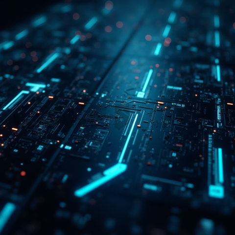 Cyberpunk Dark Terminal Code Mockup Blue Electric Glow 2025 – 8K Minimal Black UI Mockup MKT GLS 0698