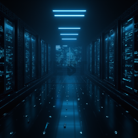 Cyberpunk Dark Terminal Code Mockup Blue Electric Glow 2025 – 8K Minimal Black UI Mockup MKT GLS 0775