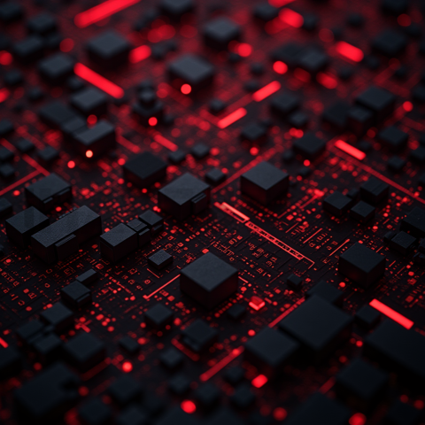 Cyberpunk Dark Terminal Code Mockup Red Glow 2025 – 8K Minimal Black UI Mockup MKT GLS 0729