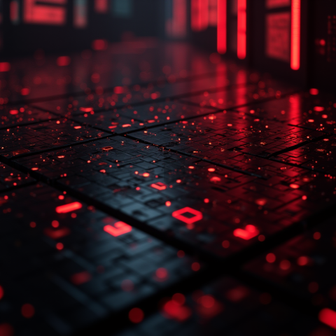Cyberpunk Dark Terminal Code Mockup Red Glow 2025 – 8K Minimal Black UI Mockup MKT GLS 0838