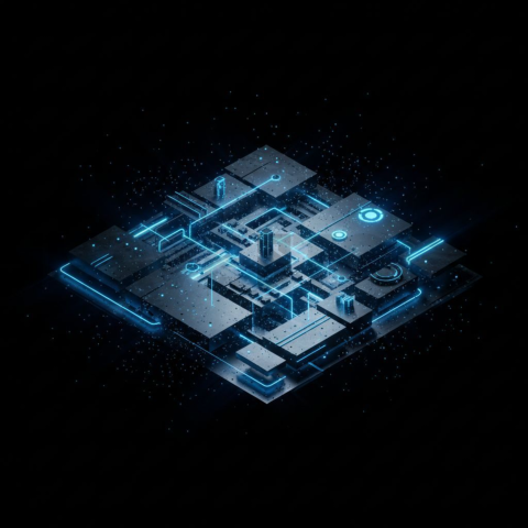 Dark Glowing Data Chart Blue Electric Glow 2025 – 8K Minimal Black UI Mockup MKT GLS 0928