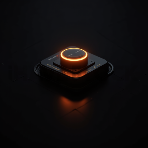 Dark Interface Toggle Switch Amber Glow 2025 – 8K Minimal Black UI Mockup MKT GLS 0203