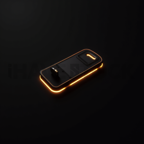 Dark Interface Toggle Switch Amber Glow 2025 – 8K Minimal Black UI Mockup MKT GLS 0273