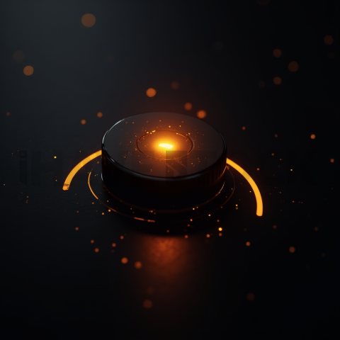 Dark Interface Toggle Switch Amber Glow 2025 – 8K Minimal Black UI Mockup MKT GLS 0332