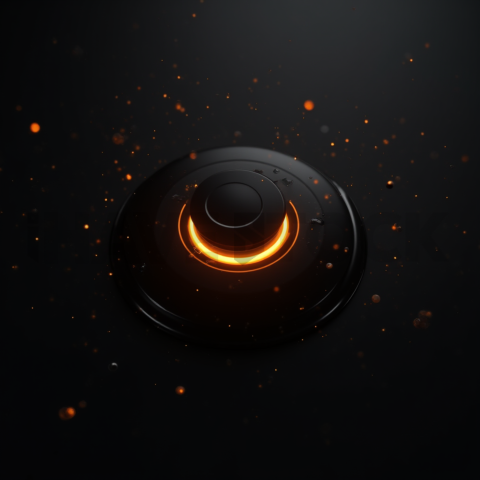 Dark Interface Toggle Switch Amber Glow 2025 – 8K Minimal Black UI Mockup MKT GLS 0724