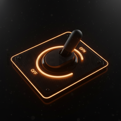 Dark Interface Toggle Switch Amber Glow 2025 – 8K Minimal Black UI Mockup MKT GLS 1152