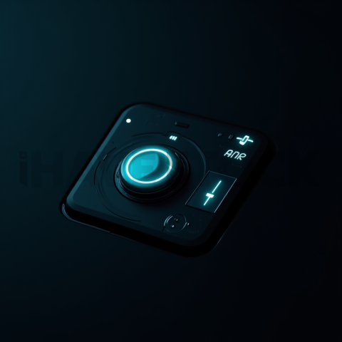 Dark Interface Toggle Switch Cyan Glow 2025 – 8K Minimal Black UI Mockup MKT GLS 0937