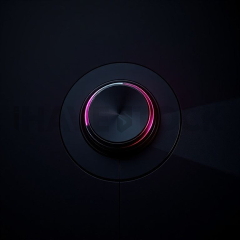 Dark Interface Toggle Switch Magenta Glow 2025 – 8K Minimal Black UI Mockup MKT GLS 1242