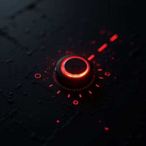 Dark Interface Toggle Switch Red Glow 2025 – 8K Minimal Black UI Mockup MKT GLS 0946