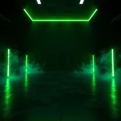 Dark Neumorphic Card Layout Green Neon Glow 2025 – 8K Minimal Black UI Mockup MKT GLS 1297