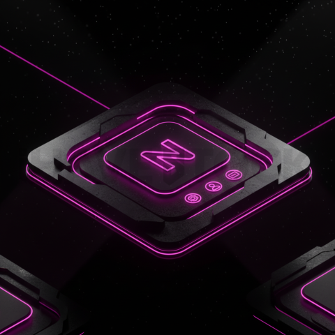 Dark Neumorphic Card Layout Magenta Glow 2025 – 8K Minimal Black UI Mockup MKT GLS 1070
