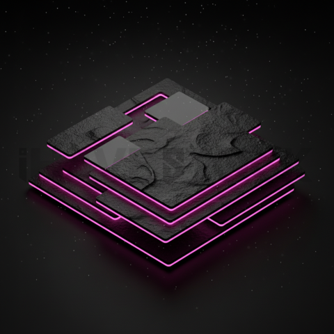 Dark Neumorphic Card Layout Magenta Glow 2025 – 8K Minimal Black UI Mockup MKT GLS 1350