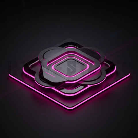 Dark Neumorphic Card Layout Magenta Glow 2025 – 8K Minimal Black UI Mockup MKT GLS 1351