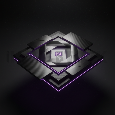 Dark Neumorphic Card Layout Purple Glow 2025 – 8K Minimal Black UI Mockup MKT GLS 0854