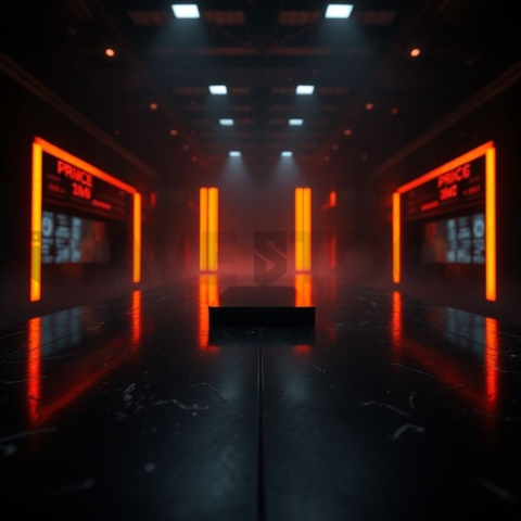 Dark Pricing Table Ui Component Amber Glow 2025 – 8K Minimal Black UI Mockup MKT GLS 1237