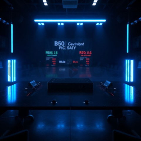 Dark Pricing Table Ui Component Blue Electric Glow 2025 – 8K Minimal Black UI Mockup MKT GLS 1233