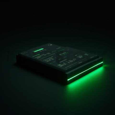 Dark Pricing Table Ui Component Green Neon Glow 2025 – 8K Minimal Black UI Mockup MKT GLS 0335