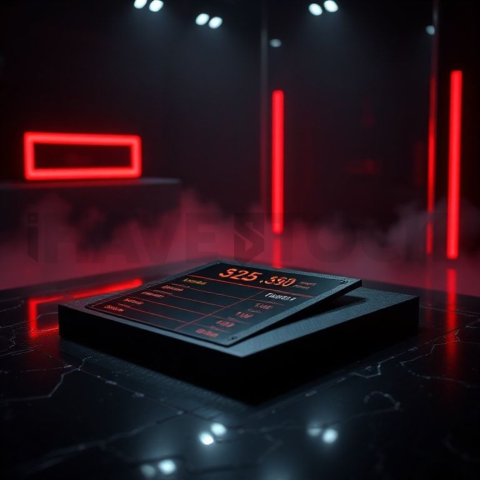 Dark Pricing Table Ui Component Red Glow 2025 – 8K Minimal Black UI Mockup MKT GLS 1273