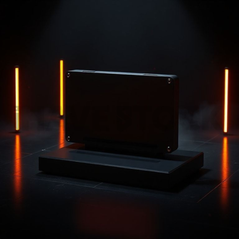 Dark Testimonial Ui Block Amber Glow 2025 – 8K Minimal Black UI Mockup MKT GLS 1269