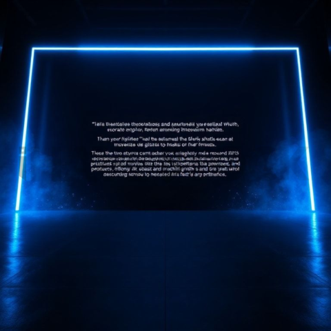 Dark Testimonial Ui Block Blue Electric Glow 2025 – 8K Minimal Black UI Mockup MKT GLS 1247