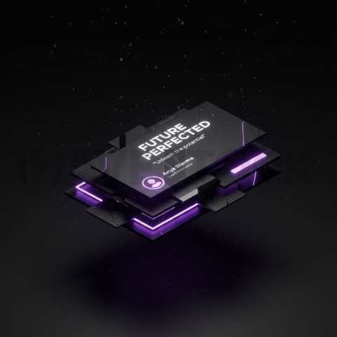 Dark Testimonial Ui Block Purple Glow 2025 – 8K Minimal Black UI Mockup MKT GLS 0104