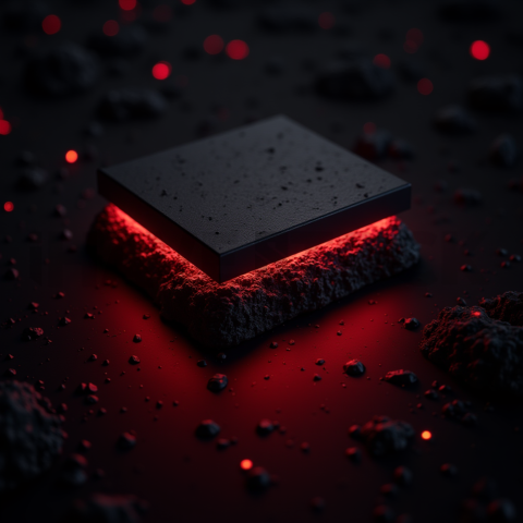 Dark Testimonial Ui Block Red Glow 2025 – 8K Minimal Black UI Mockup MKT GLS 0685