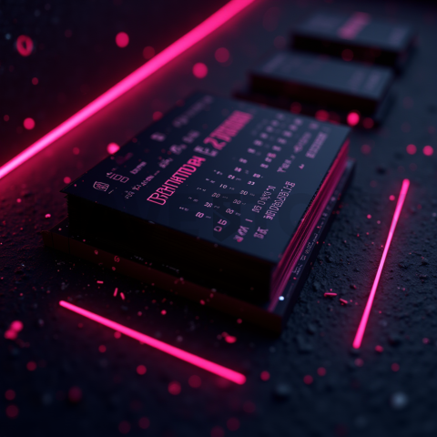 Dark Mode Calendar Ui Mockup Magenta Glow 2025 – 8K Minimal Black UI Mockup MKT GLS 0767
