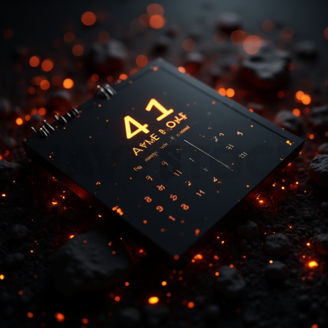 Dark Mode Calendar Ui Mockup Orange Fire Glow 2025 – 8K Minimal Black UI Mockup MKT GLS 0257