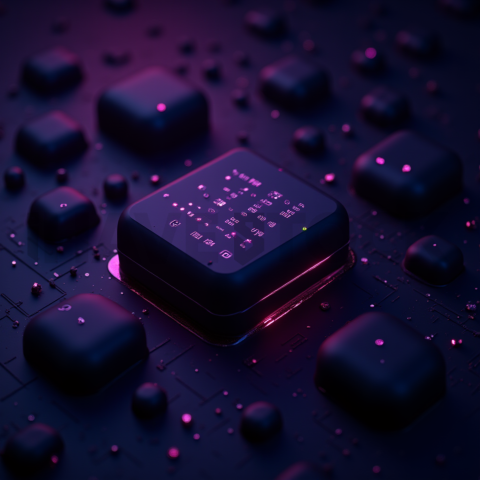 Dark Mode Calendar Ui Mockup Purple Glow 2025 – 8K Minimal Black UI Mockup MKT GLS 0988