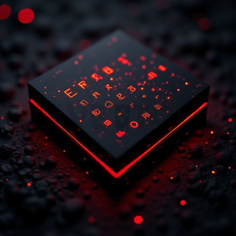 Dark Mode Calendar Ui Mockup Red Glow 2025 – 8K Minimal Black UI Mockup MKT GLS 0938
