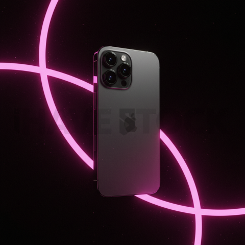 Iphone 16 Pro Max Dramatic Shadow Render Magenta Glow 2025 – 8K Minimal Black UI Mockup MKT GLS 0913