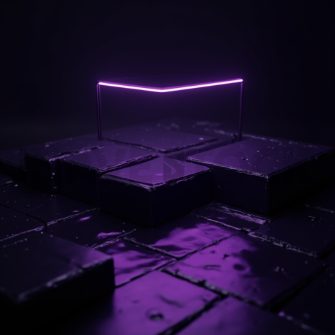 Minimal Black Saas Hero Section Layout Purple Glow 2025 – 8K Minimal Black UI Mockup MKT GLS 0280