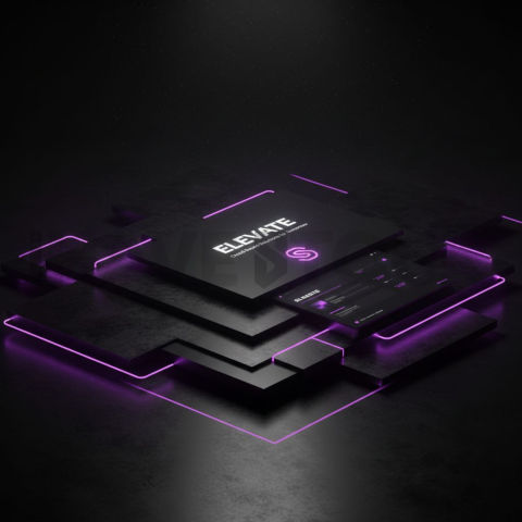 Minimal Black Saas Hero Section Layout Purple Glow 2025 – 8K Minimal Black UI Mockup MKT GLS 0339