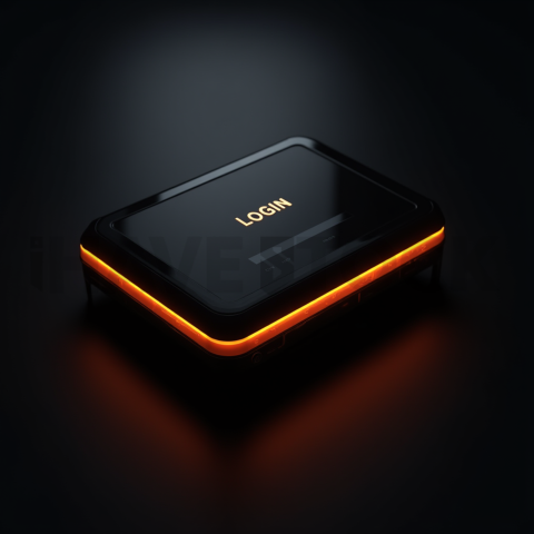 Minimal Dark Login Form Ui Amber Glow 2025 – 8K Minimal Black UI Mockup MKT GLS 0801