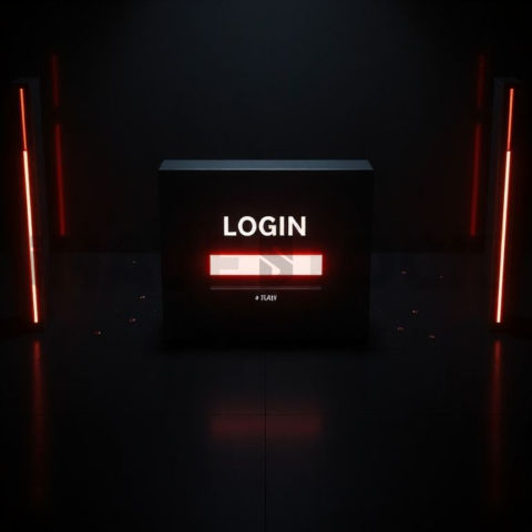 Minimal Dark Login Form Ui Amber Glow 2025 – 8K Minimal Black UI Mockup MKT GLS 1216