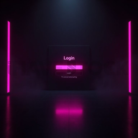 Minimal Dark Login Form Ui Magenta Glow 2025 – 8K Minimal Black UI Mockup MKT GLS 1252
