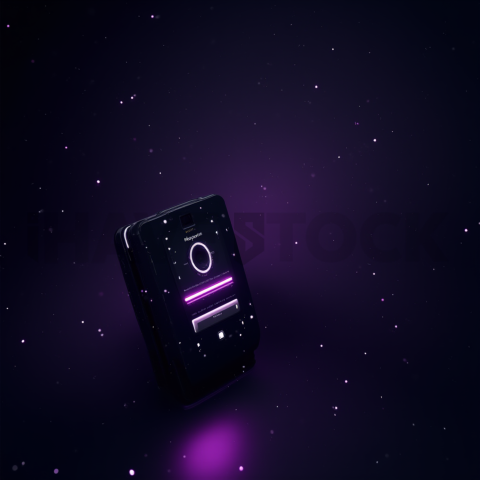 Minimal Dark Login Form Ui Purple Glow 2025 – 8K Minimal Black UI Mockup MKT GLS 0289