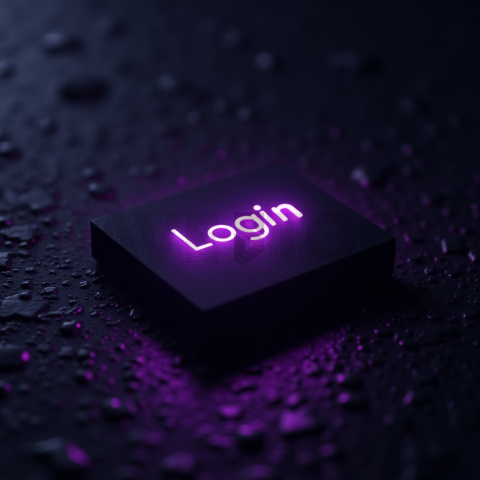 Minimal Dark Login Form Ui Purple Glow 2025 – 8K Minimal Black UI Mockup MKT GLS 0797