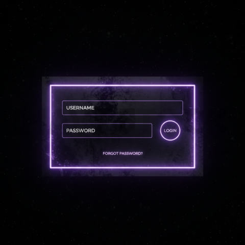 Minimal Dark Login Form Ui Purple Glow 2025 – 8K Minimal Black UI Mockup MKT GLS 1044