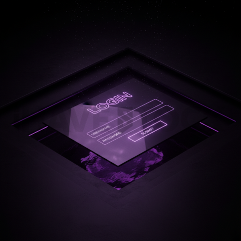 Minimal Dark Login Form Ui Purple Glow 2025 – 8K Minimal Black UI Mockup MKT GLS 1335