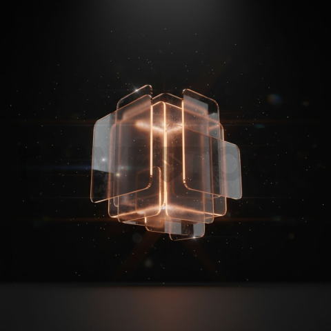 Minimalism Glassmorphism Block Amber Glow 2025 – 8K Minimal Black UI Mockup MKT GLS 0097