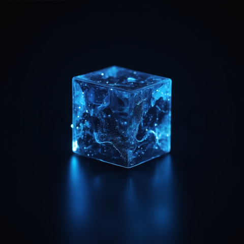 Minimalism Glassmorphism Block Blue Electric Glow 2025 – 8K Minimal Black UI Mockup MKT GLS 0204