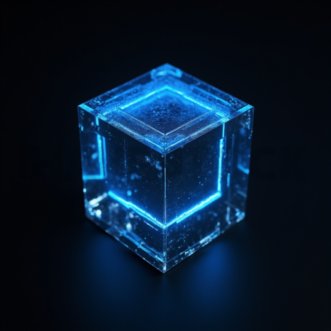 Minimalism Glassmorphism Block Blue Electric Glow 2025 – 8K Minimal Black UI Mockup MKT GLS 0333