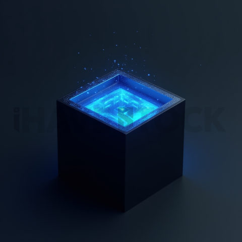 Minimalism Glassmorphism Block Blue Electric Glow 2025 – 8K Minimal Black UI Mockup MKT GLS 0274