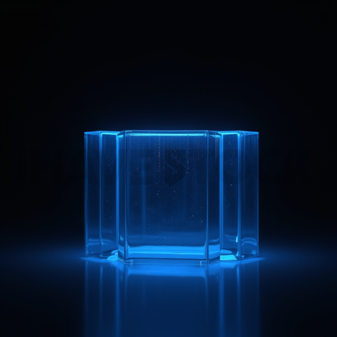 Minimalism Glassmorphism Block Blue Electric Glow 2025 – 8K Minimal Black UI Mockup MKT GLS 0705