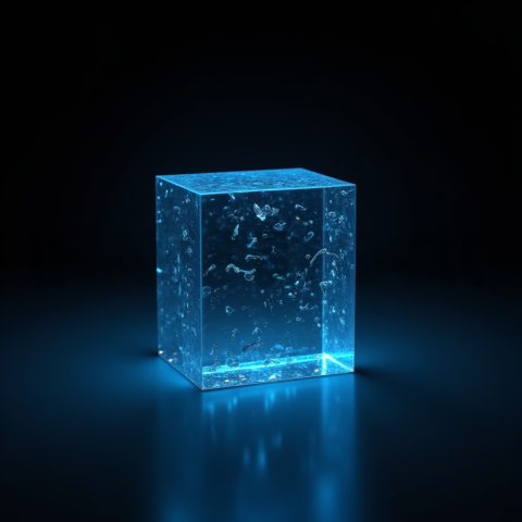 Minimalism Glassmorphism Block Blue Electric Glow 2025 – 8K Minimal Black UI Mockup MKT GLS 0739