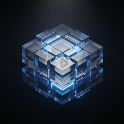 Minimalism Glassmorphism Block Blue Electric Glow 2025 – 8K Minimal Black UI Mockup MKT GLS 0879